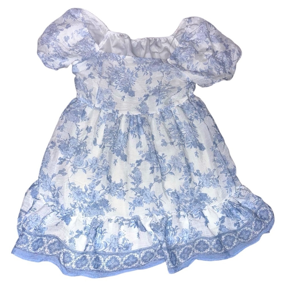 Blu Pepper Floral Toile Babydoll Dress
